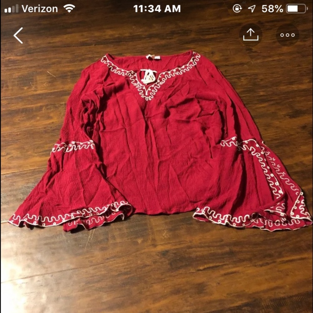 Blouse with bell sleeves